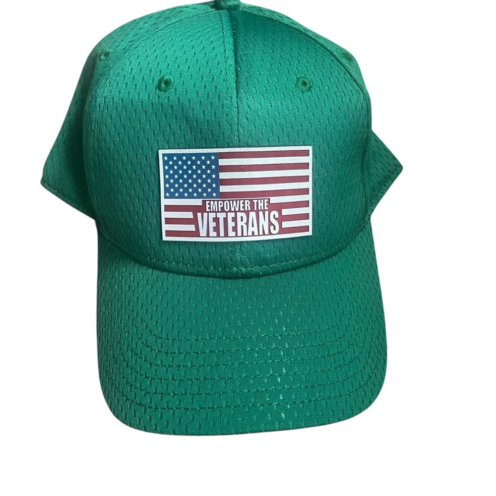 Empower The Veterans Solid Green Trucker Hat Cap American Flag Logo Otto One Sz